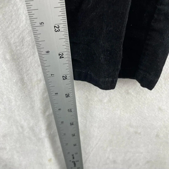 H&M Dress Pants Women Sz 2 Black Tapered Mid-Rise Flat Front Slash Pockets Slack - Picture 5 of 11